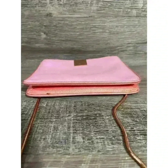 Ted Baker Pink Crossbody Bag with Rose Gold Chain Strap | Dual-Zip Purse - Picture 10 of 14